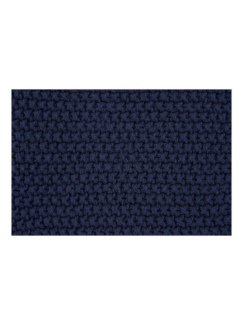Plaid Santos - coton recyclé Bleu foncé - Kiabi