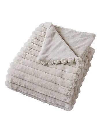 Plaid SELA imitiation fourrure et flanelle