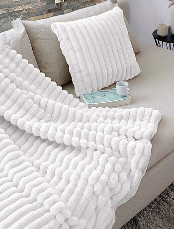 Plaid SELA imitiation fourrure et flanelle