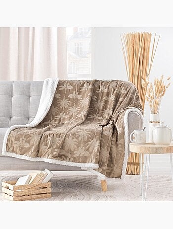 Plaid sherpa 125x150 finition velours imprimé