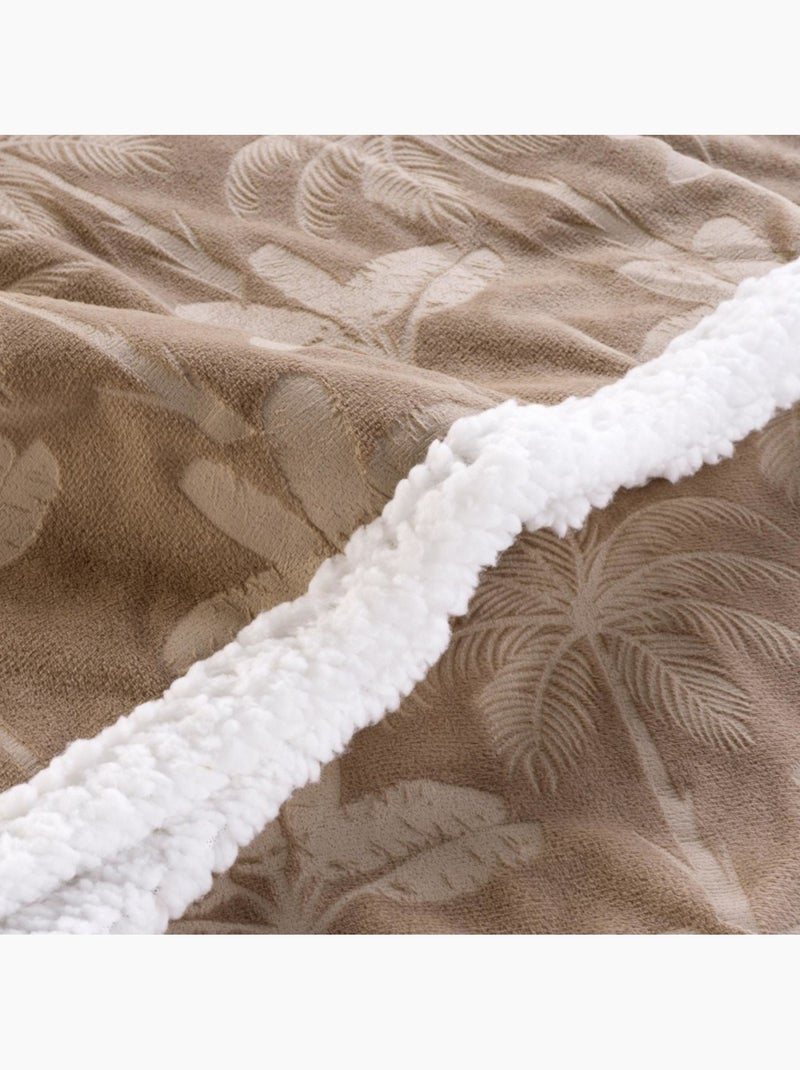 Plaid sherpa 125x150 finition velours imprimé Multicolore - Kiabi