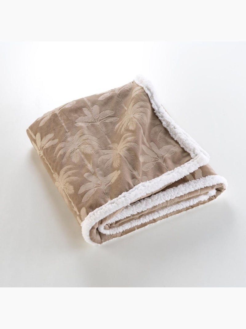 Plaid sherpa 125x150 finition velours imprimé Multicolore - Kiabi