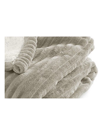 Plaid Sherpa 130x170 cm - Doublé imitation mouton retourné - Tout doux et bien chaud