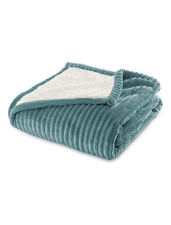 Plaid Sherpa 130x170 cm - Doublé imitation mouton retourné - Tout doux et bien chaud