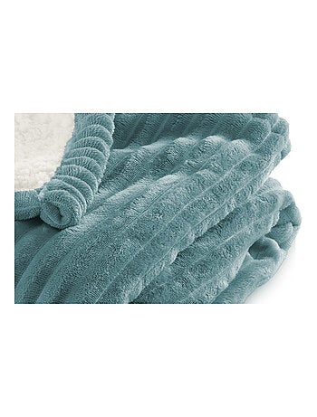 Plaid Sherpa 130x170 cm - Doublé imitation mouton retourné - Tout doux et bien chaud