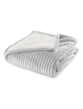 Plaid Sherpa 130x170 cm - Doublé imitation mouton retourné - Tout doux et bien chaud