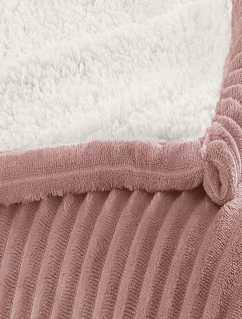 Plaid Sherpa 130x170 cm - Doublé imitation mouton retourné - Tout doux et bien chaud