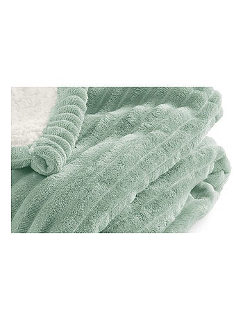 Plaid Sherpa 130x170 cm - Doublé imitation mouton retourné - Tout doux et bien chaud