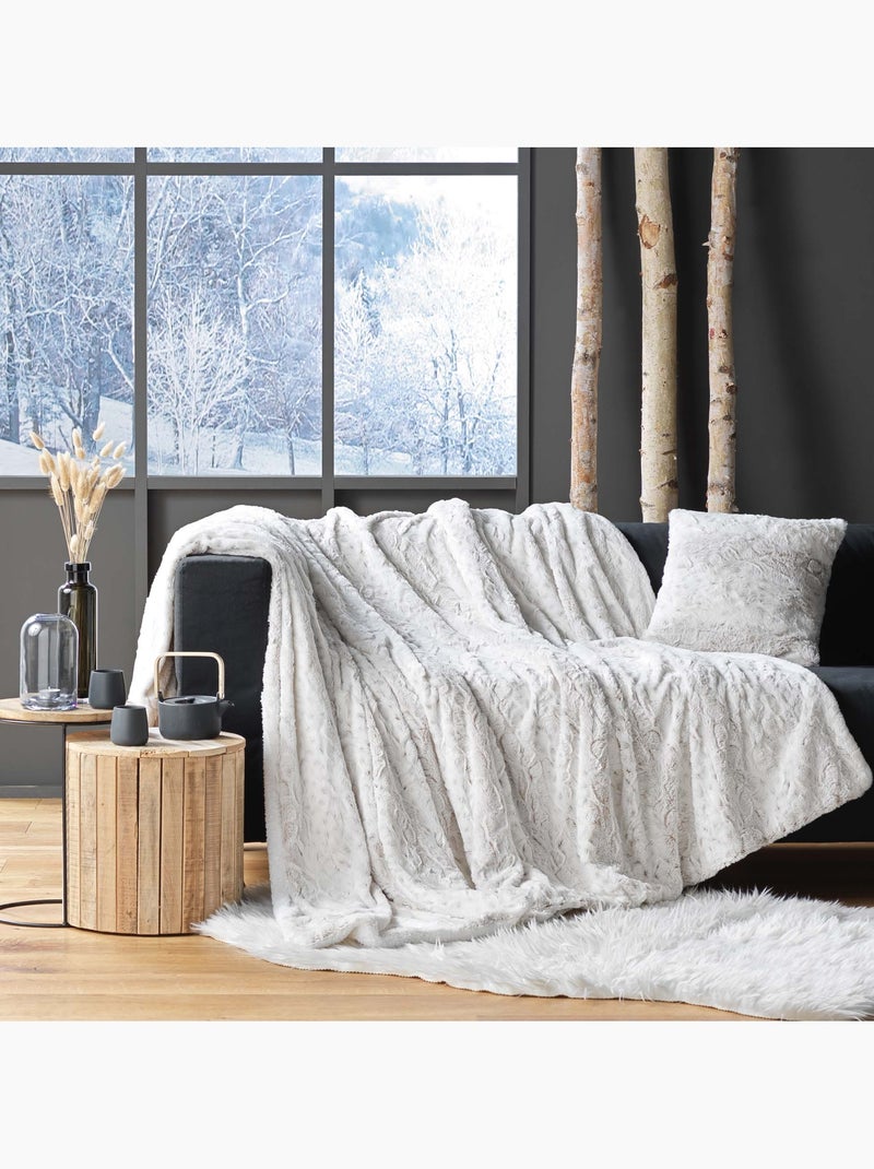 Plaid sherpa Collection Douceur alaska Bois naturel - Kiabi