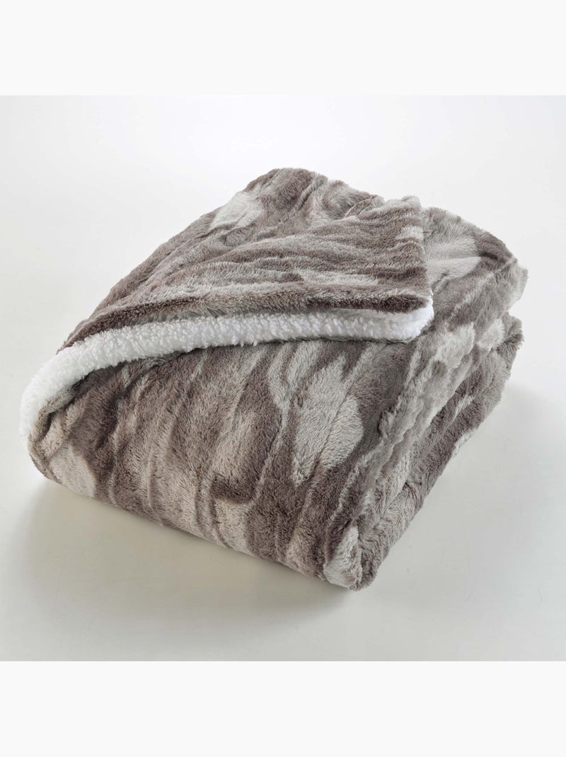 Plaid sherpa douceur caribou Gris clair - Kiabi