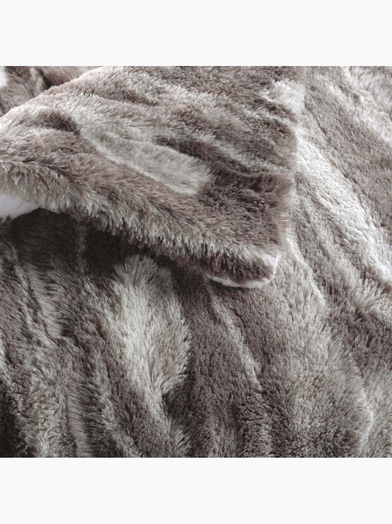 Plaid sherpa douceur caribou Gris clair - Kiabi