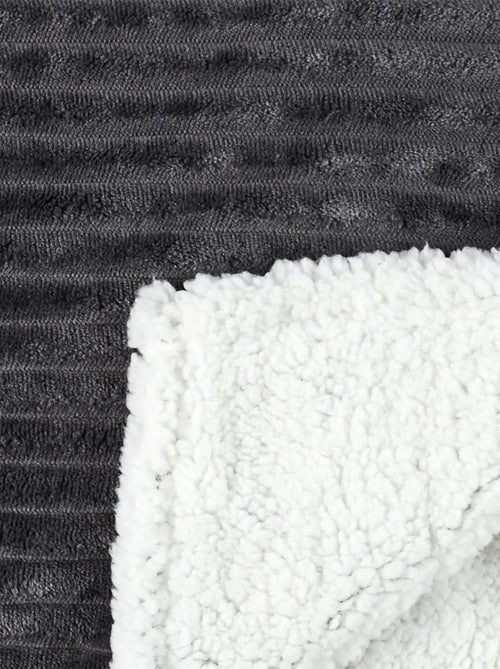 Plaid SHERPA en flanelle côtelé - Kiabi