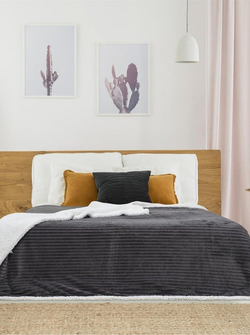 Plaid SHERPA en flanelle côtelé - Kiabi