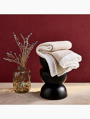 Plaid sherpa et gaze de coton 130 x 170cm Alix