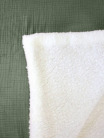 Plaid sherpa et gaze de coton 130 x 170cm Alix