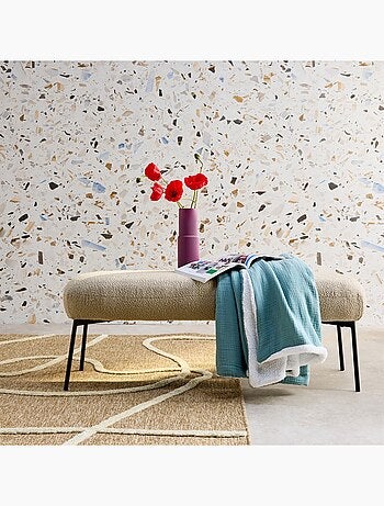 Plaid sherpa et gaze de coton 130 x 170cm Alix