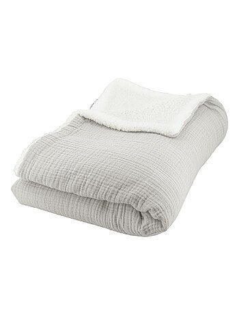 Plaid sherpa et gaze de coton