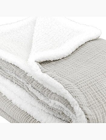 Plaid sherpa et gaze de coton