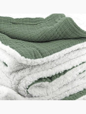 Plaid sherpa et gaze de coton