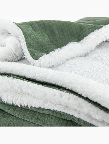 Plaid sherpa et gaze de coton