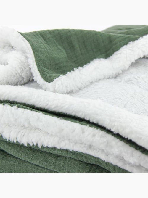 Plaid sherpa et gaze de coton - Kiabi Plaid sherpa et gaze de coton - Kiabi
