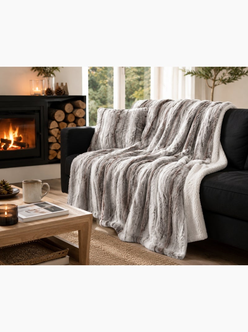 Plaid sherpa Sven Gris clair - Kiabi