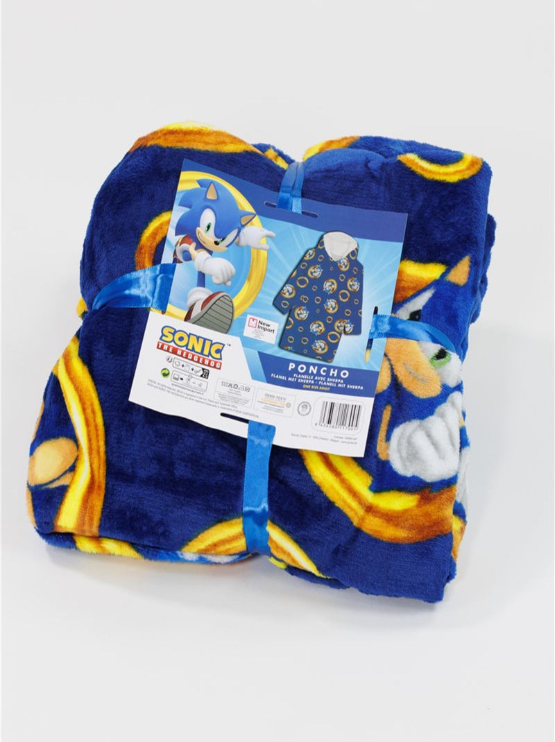 Plaid Sonic à Manches et Capuche Taille Unique S à L, ANNEAUX Bleu - Kiabi