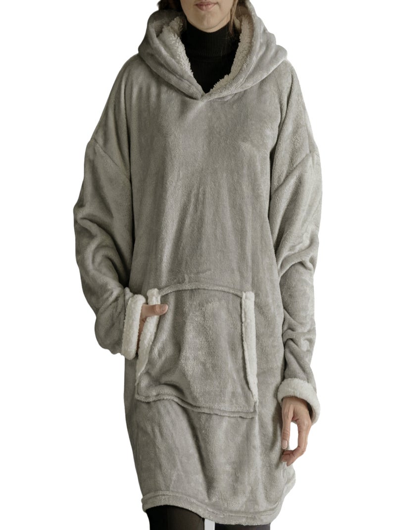 Plaid sweat polaire BIEN AU CHAUD Beige - Kiabi