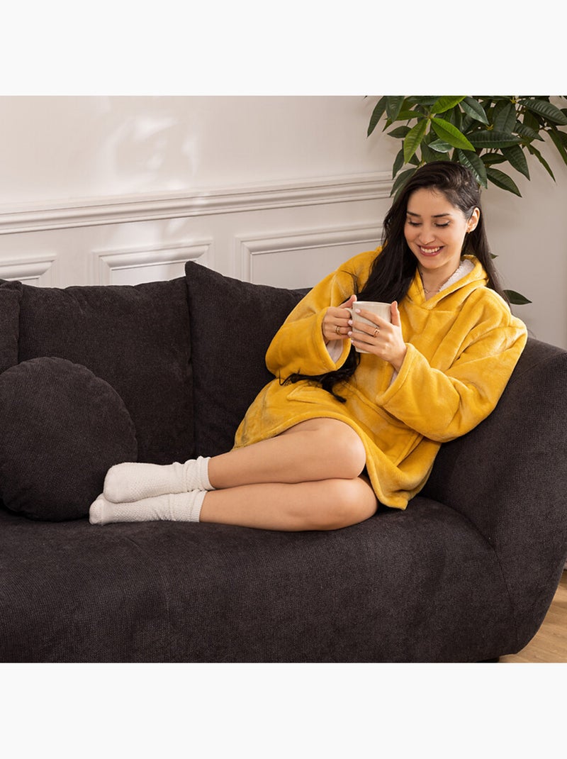 Plaid sweatshirt capuche HOODIE Ocre - Kiabi