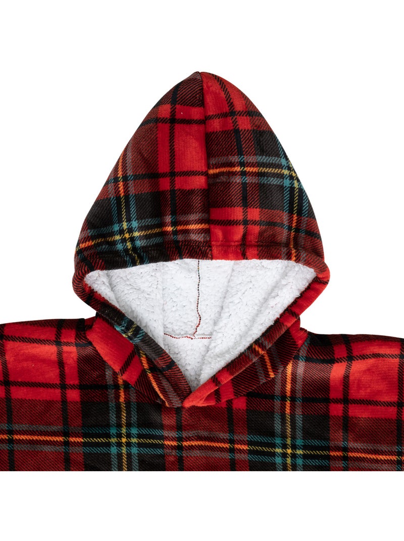 Plaid sweatshirt capuche HOODIE Rouge - Kiabi