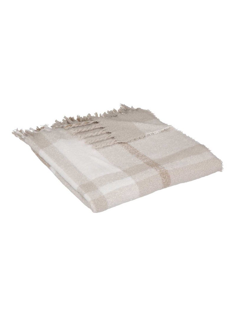 Plaid tartan 130x180 cm lin Beige - Kiabi
