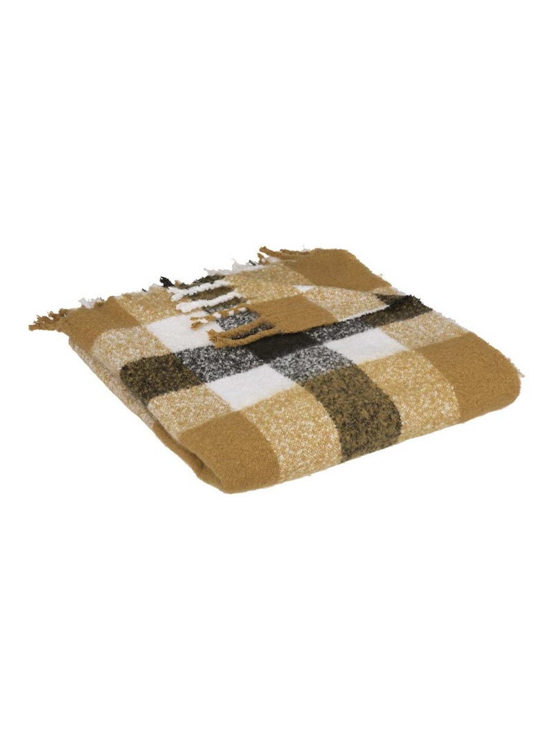 Plaid tartan 130x180 cm ocre Jaune - Kiabi
