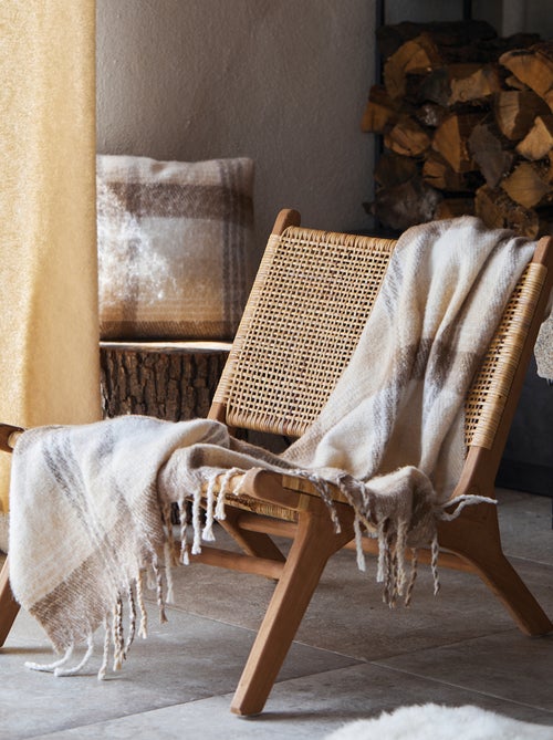 Plaid tartan Ecossais  - Effet mohair - Kiabi