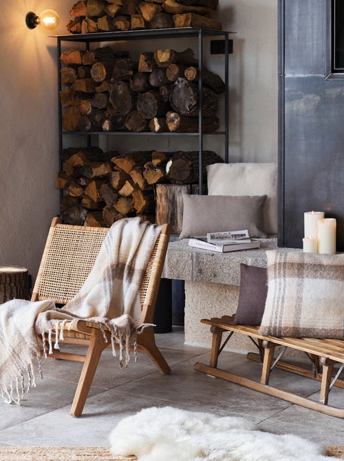 Plaid tartan Ecossais  - Effet mohair - Kiabi