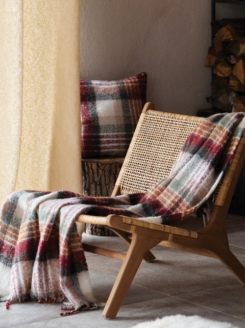 Plaid tartan ecossais  - effet mohair - Kiabi