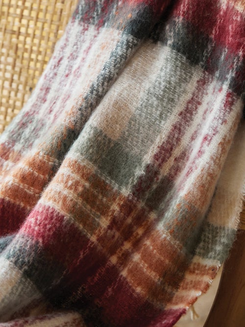 Plaid tartan ecossais  - effet mohair - Kiabi