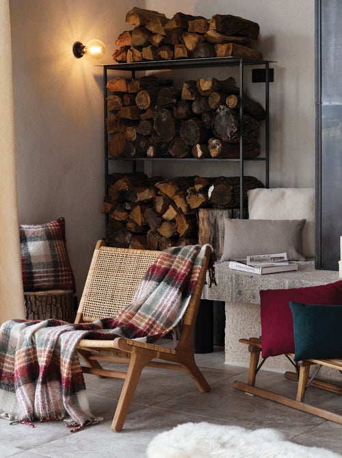 Plaid tartan ecossais  - effet mohair - Kiabi