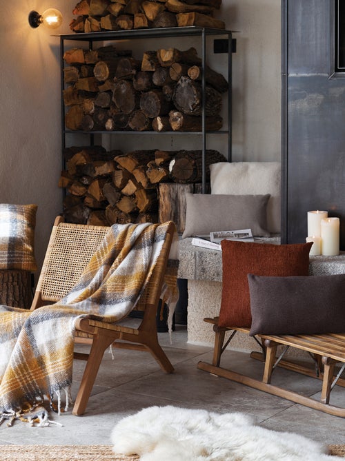 Plaid tartan Ecossais  - Effet mohair - Kiabi