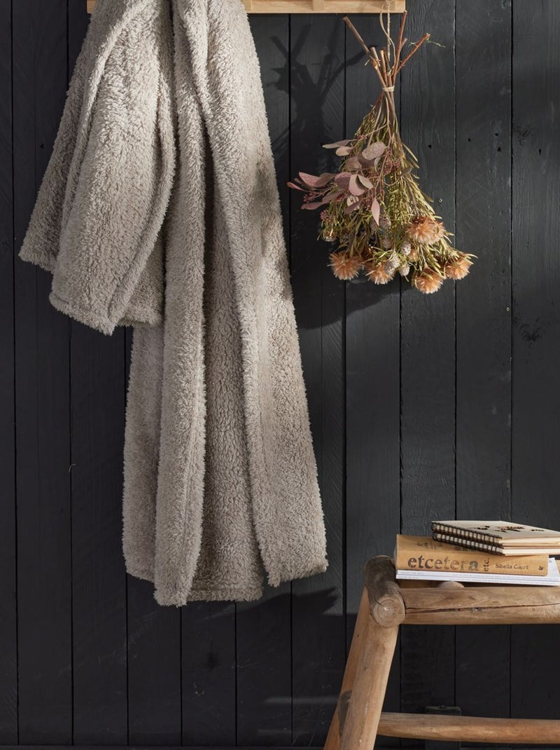 Plaid teddy BIEN AU CHAUD Beige - Kiabi