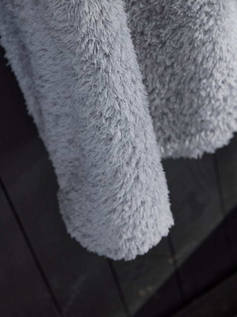 Plaid teddy BIEN AU CHAUD Gris - Kiabi