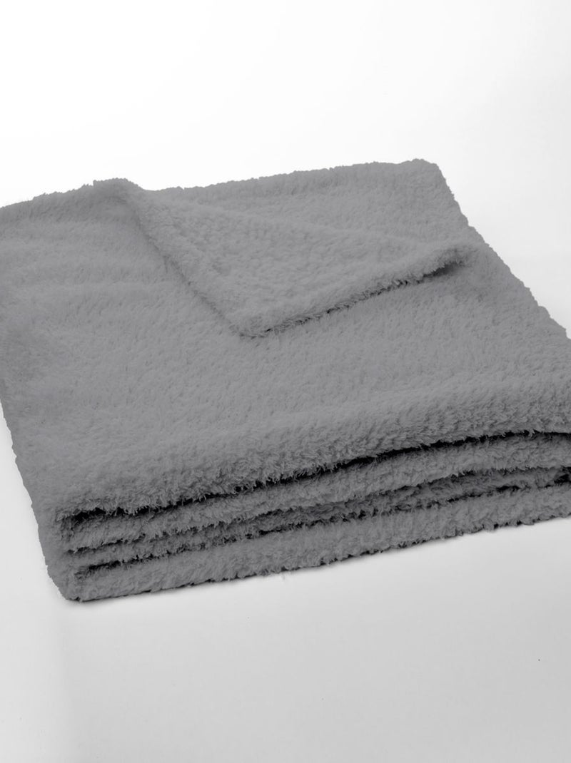 Plaid teddy BIEN AU CHAUD Gris - Kiabi