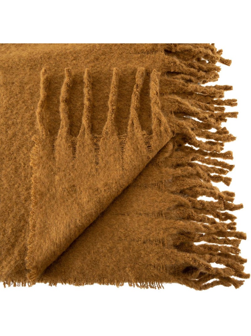 Plaid texturé effet mohair kodi Bronze - Kiabi