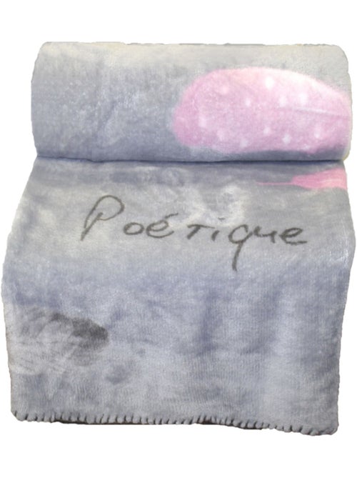 Plaid tout doux 125 x 150 cm Poetique - Kiabi