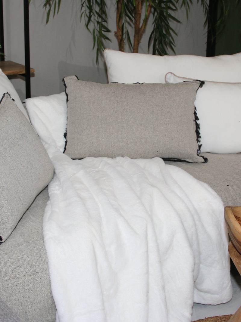 Plaid tout doux Ecru - Kiabi