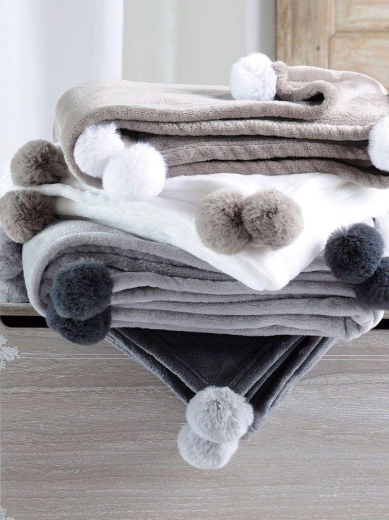 Plaid tout doux naturel Beige - Kiabi