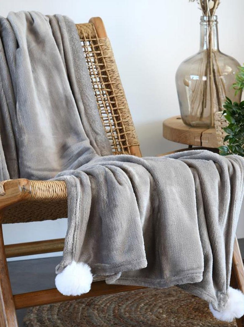 Plaid tout doux naturel Beige - Kiabi