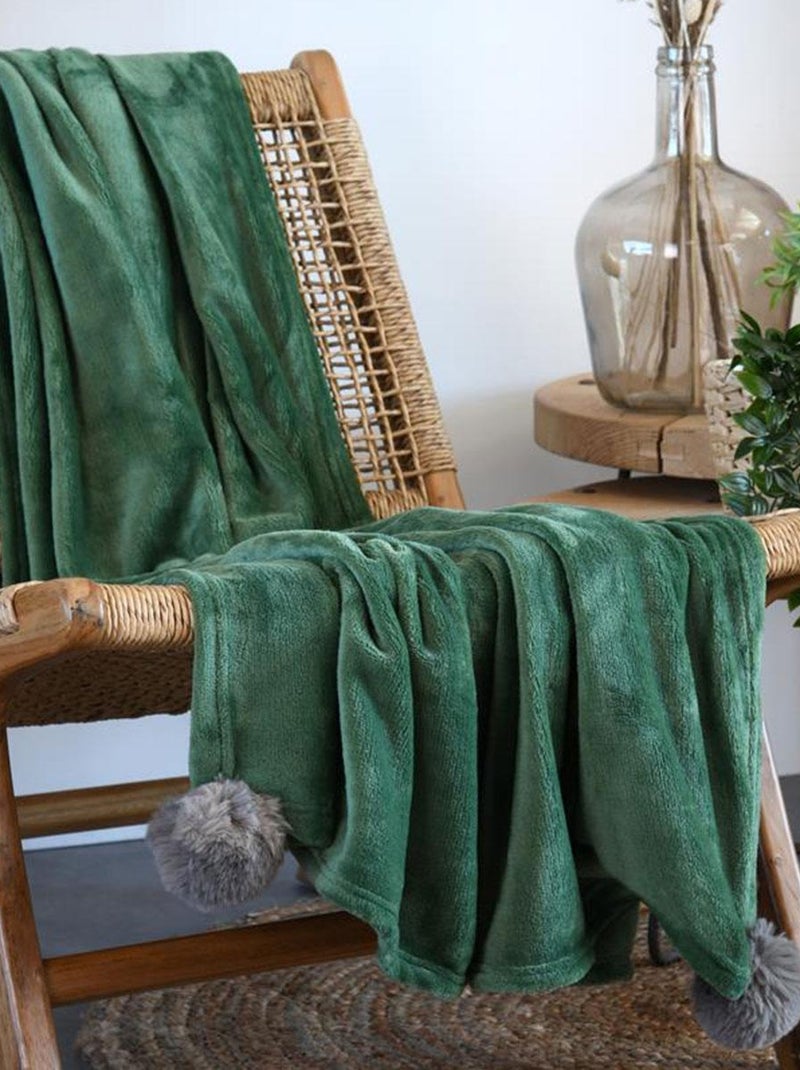 Plaid tout doux Vert - Kiabi