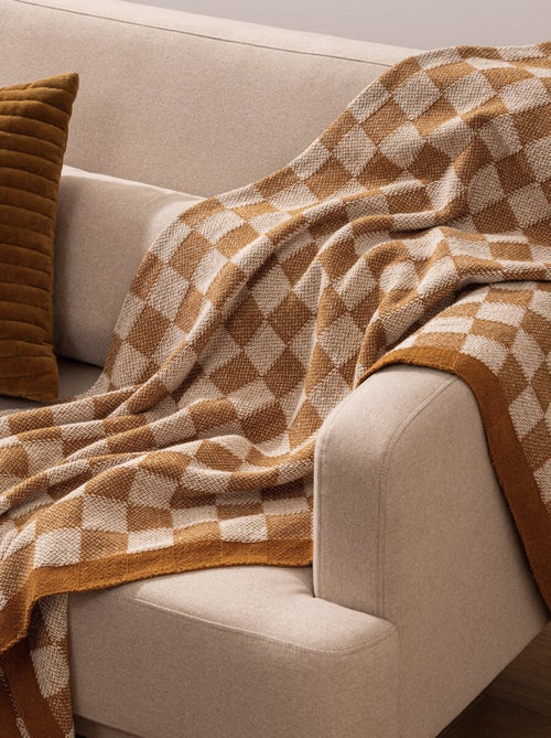 Plaid tricot damier - Kiabi