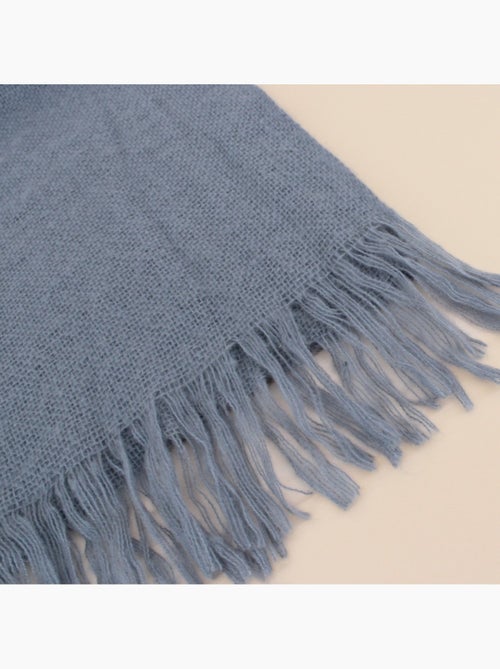 Plaid tricot effet mohair gris 150x180cm - Kiabi