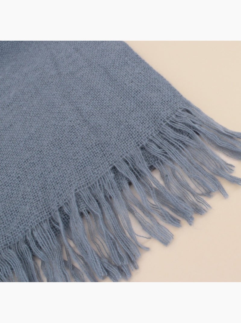 Plaid tricot effet mohair gris 150x180cm Gris - Kiabi